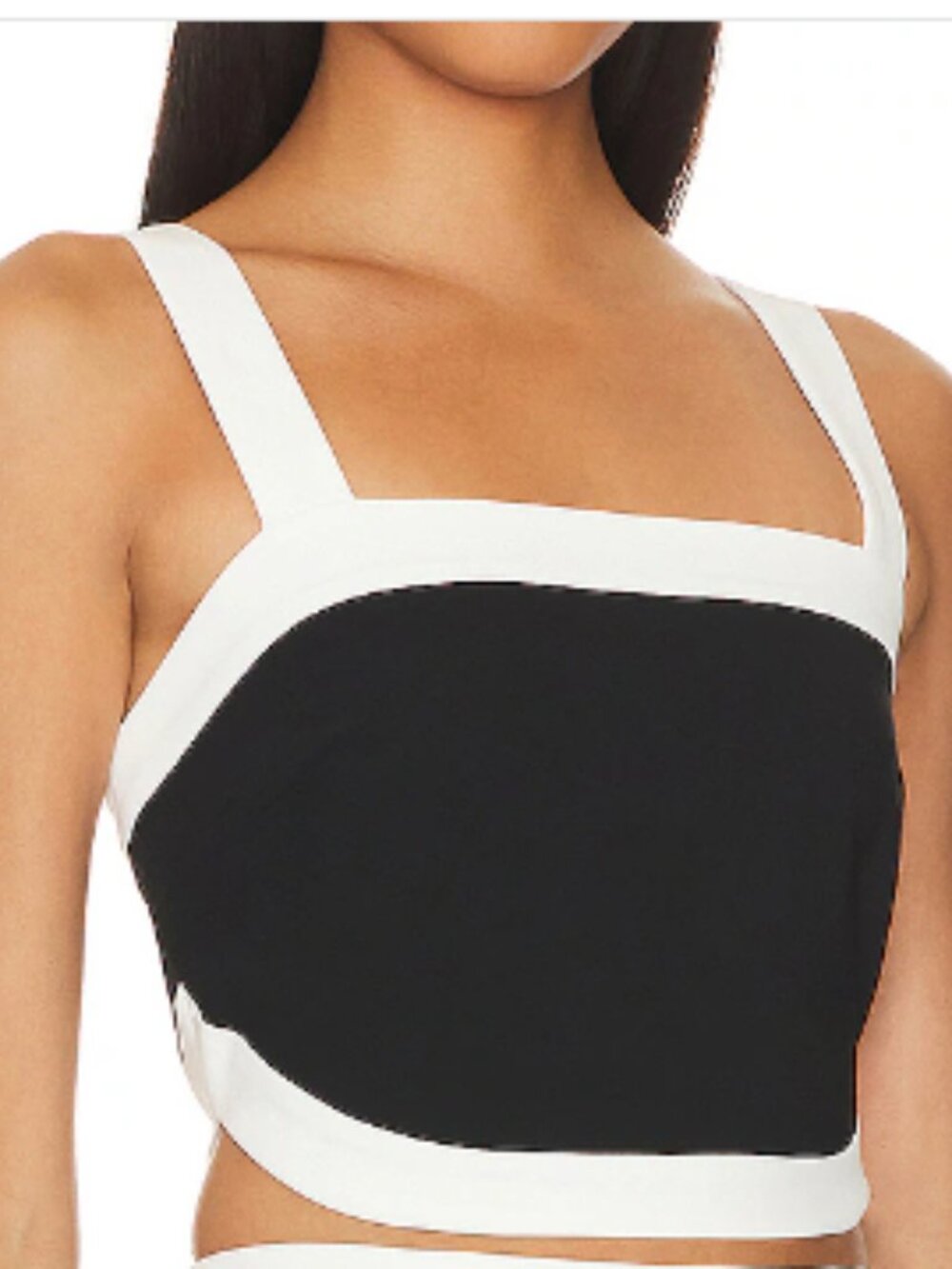 Amanda Uprichard Black and White Going Out Sleeveless Cropped Porsha Top XS